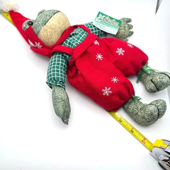 Sterling Inc Stuffed Frog Santa Christmas Shelf Sitter Sandbag Plush 12-Inch Vtg - Picture 2 of 9